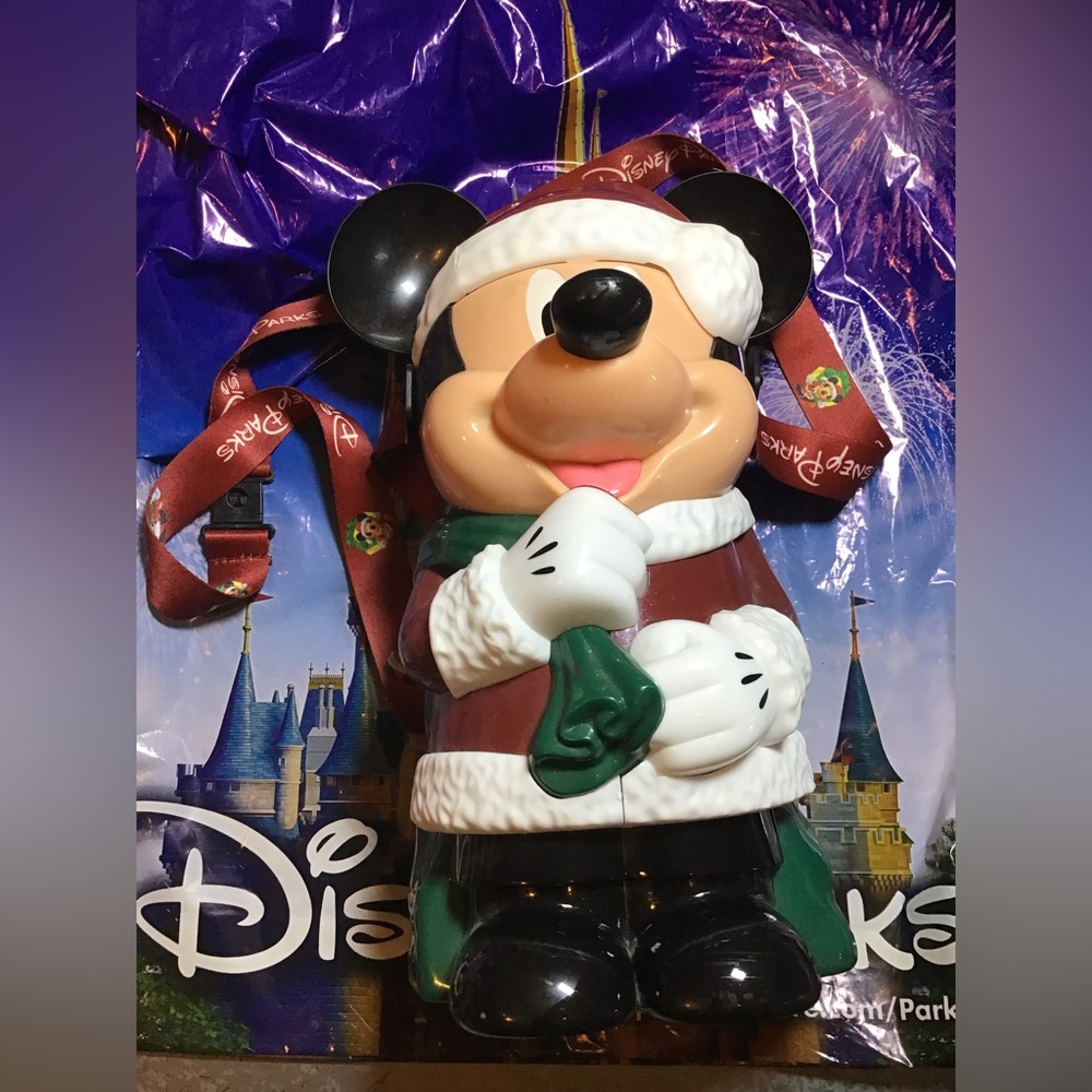 Disney parks Mickey Mouse as Santa Claus popcorn bucket